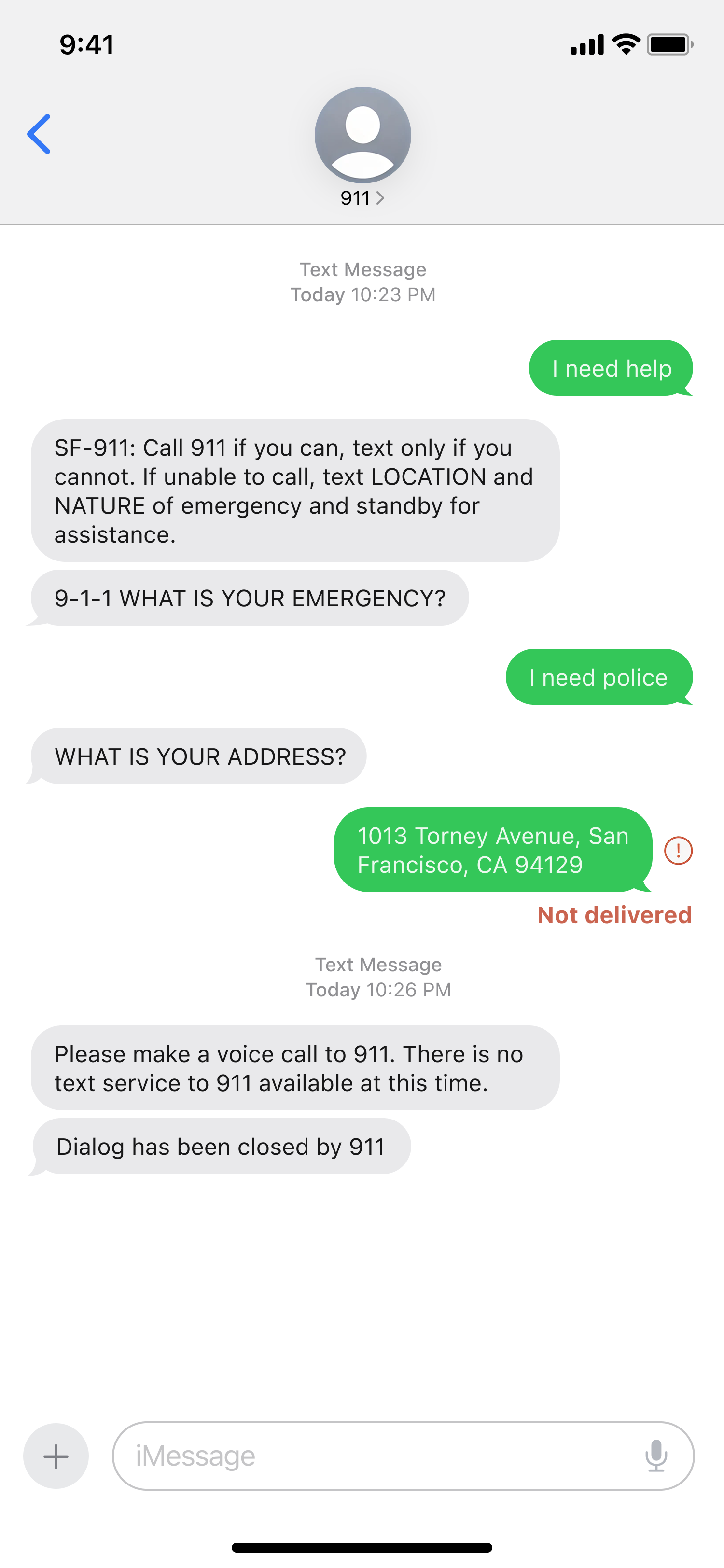 text-to-911 mockup